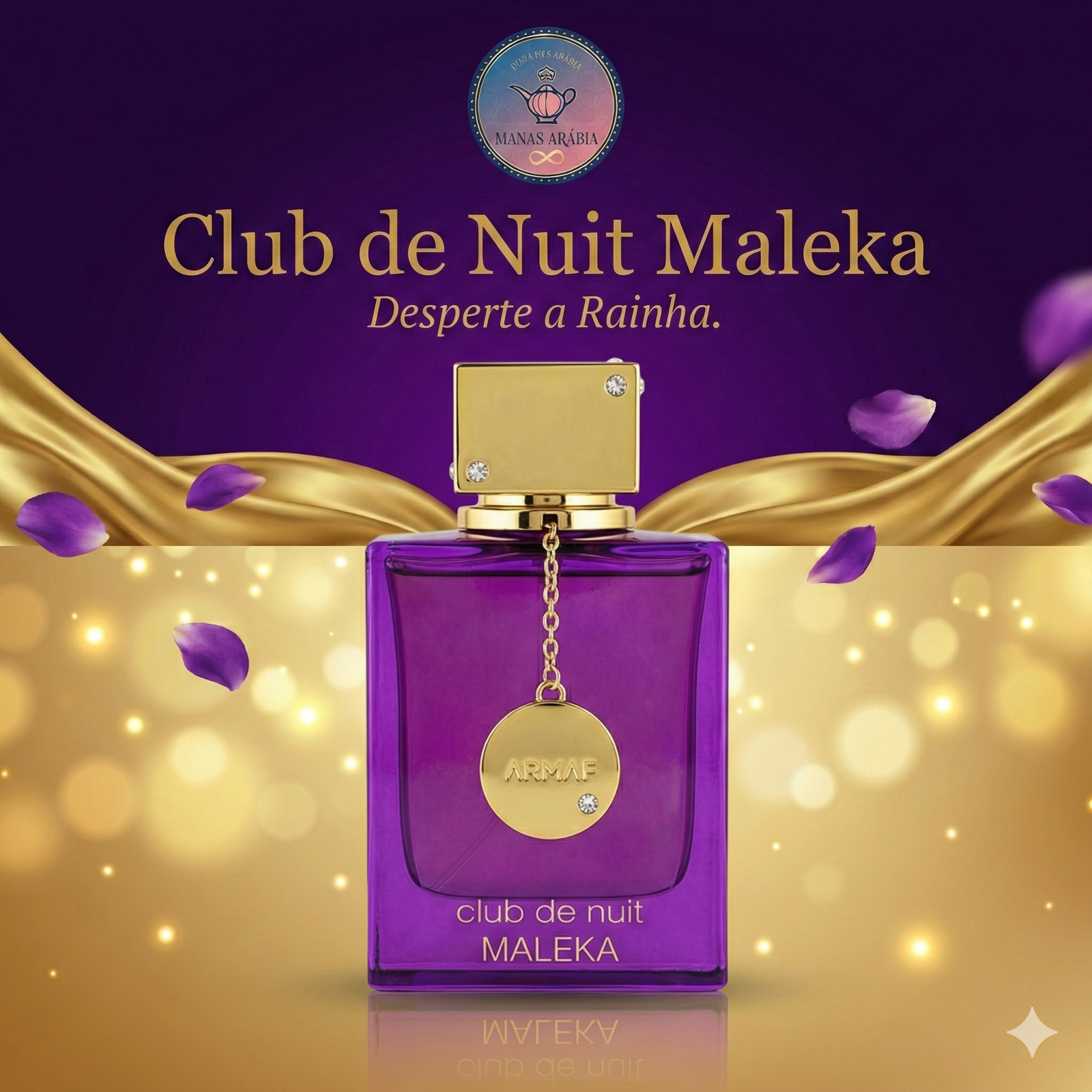 Frasco elegante do perfume árabe feminino Armaf Club de Nuit Maleka 105ml