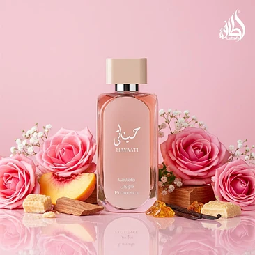 Frasco do perfume árabe feminino Lattafa Hayaati Florence 100ml