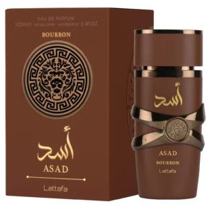 Frasco elegante do perfume árabe Lattafa Asad Bourbon 100ml