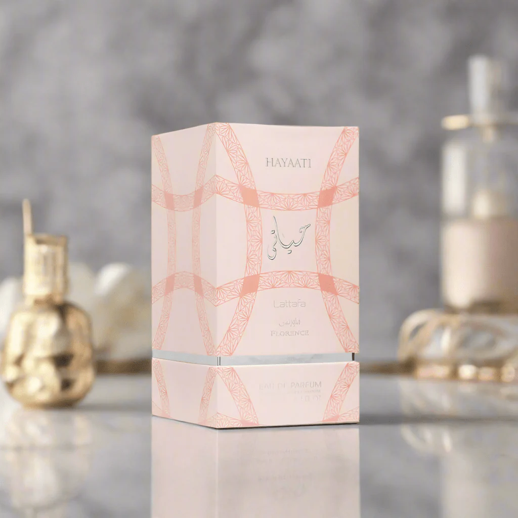 Frasco do perfume árabe feminino Lattafa Hayaati Florence 100ml