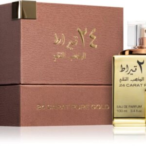 Frasco dourado luxuoso do perfume árabe Lattafa 24 Carat Pure Gold 100ml