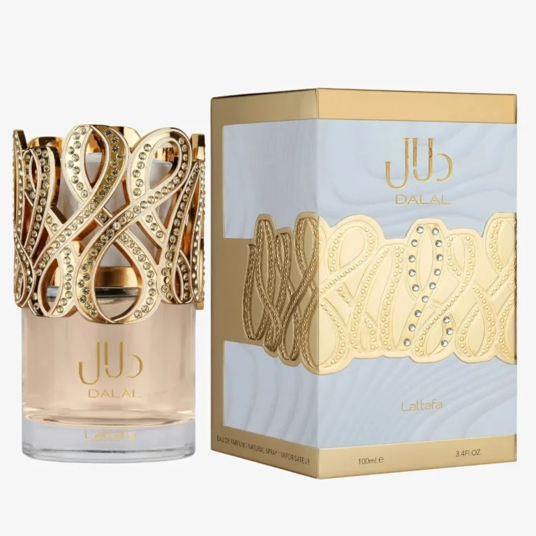 Frasco dourado luxuoso do perfume árabe feminino Lattafa Dalal 100ml