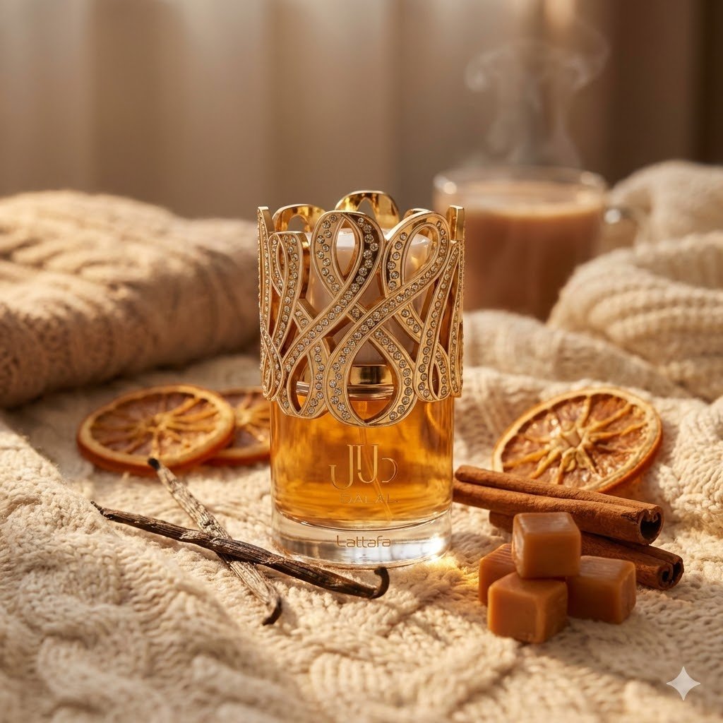 Frasco dourado luxuoso do perfume árabe feminino Lattafa Dalal 100ml