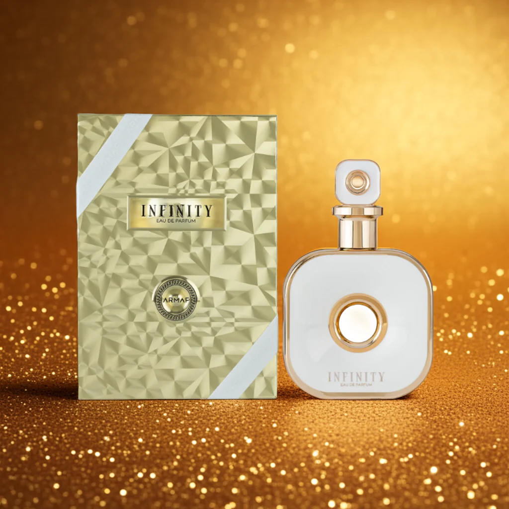 Frasco dourado e luxuoso do perfume árabe feminino Armaf Infinity Gold 105ml
