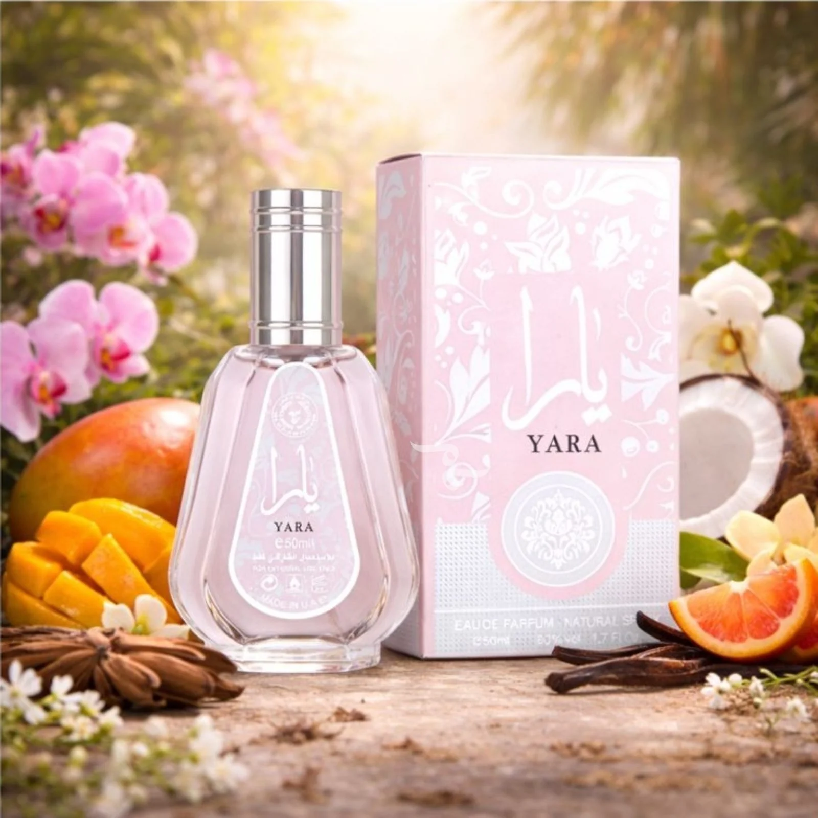 Frasco rosa do perfume árabe feminino Ard Al Zaafaran Yara 100ml