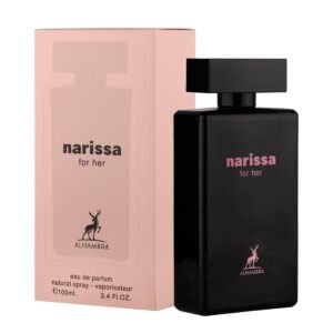 Frasco elegante do perfume feminino Maison Alhambra Narissa 100ml inspiração Narciso Rodriguez