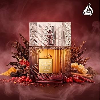 Frasco luxuoso do perfume árabe Lattafa Khamrah Dukhan 100ml