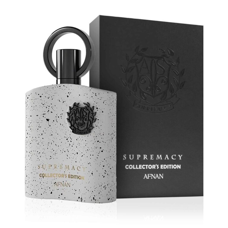 Frasco luxuoso com acabamento premium do perfume Afnan Supremacy Collector’s Edition 100ml.