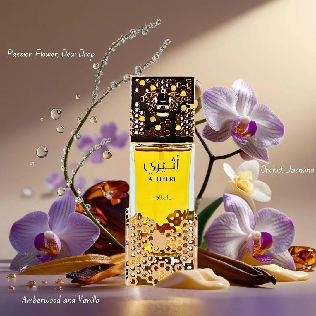 Frasco luxuoso do perfume feminino árabe Lattafa Atheeri EDP 100ml