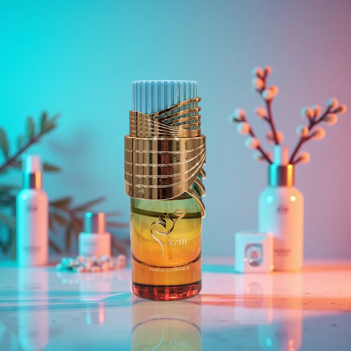 Frasco luxuoso do perfume masculino Paris Corner AZM 100ml inspiração Bvlgari Tygar