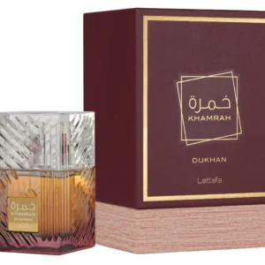 Frasco luxuoso do perfume árabe Lattafa Khamrah Dukhan 100ml
