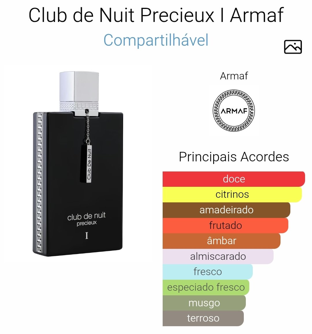 Frasco luxuoso do perfume árabe Armaf Club de Nuit Precieux Extrait de Parfum
