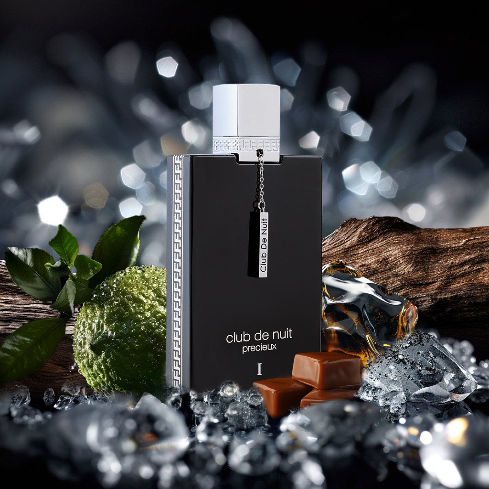 Frasco luxuoso do perfume árabe Armaf Club de Nuit Precieux Extrait de Parfum