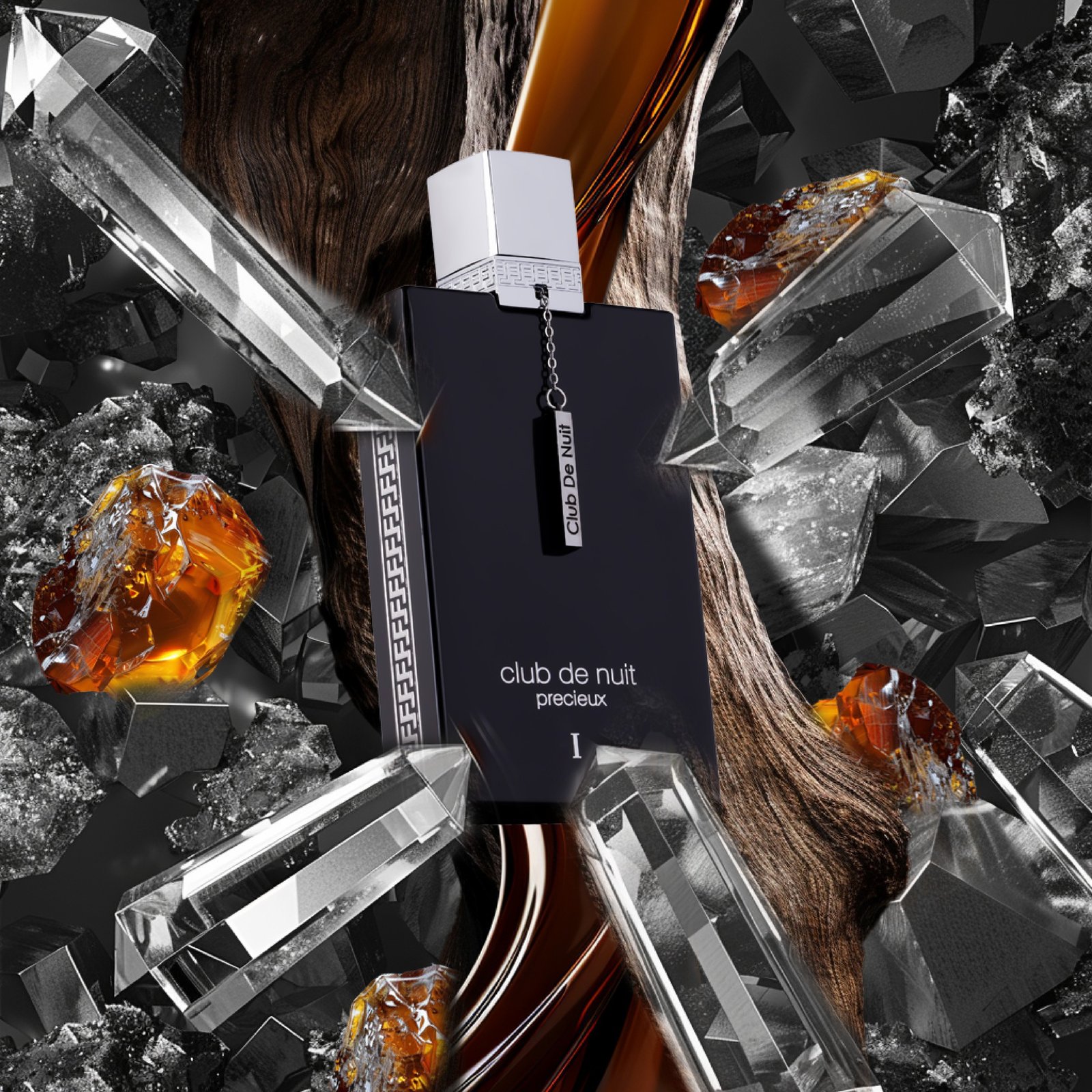 Frasco luxuoso do perfume árabe Armaf Club de Nuit Precieux Extrait de Parfum