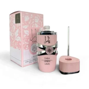 Frasco de óleo concentrado sem álcool Lattafa Yara Perfume Oil 20ml rosa e prata