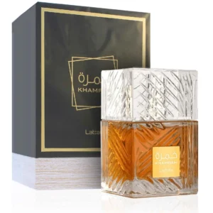 Frasco luxuoso de cristal do perfume árabe Lattafa Khamrah Eau de Parfum 100ml