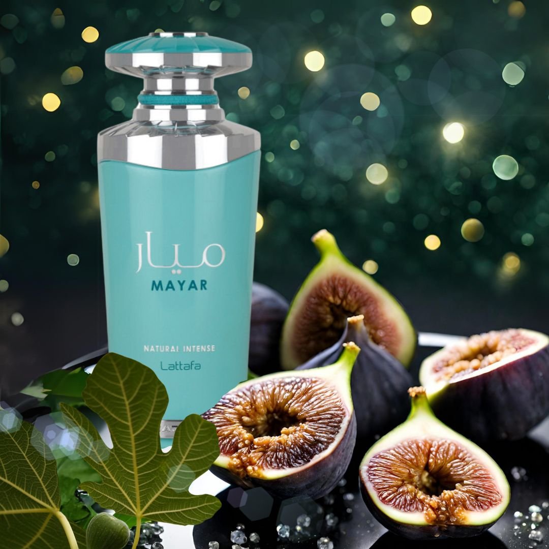 Frasco azul turquesa luxuoso do perfume feminino Lattafa Mayar Natural Intense 100ml