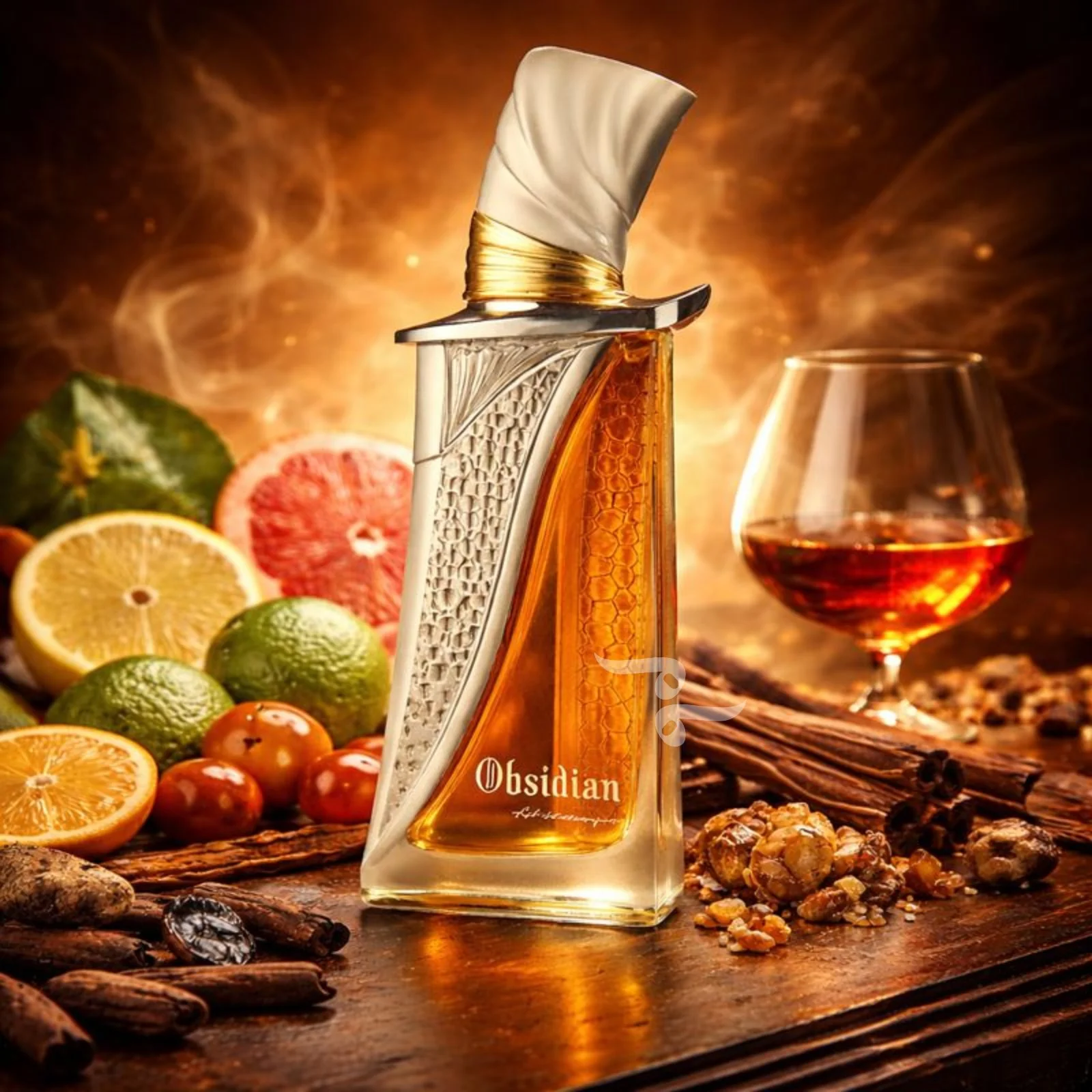 Frasco luxuoso do perfume árabe French Avenue Obsidian 100ml