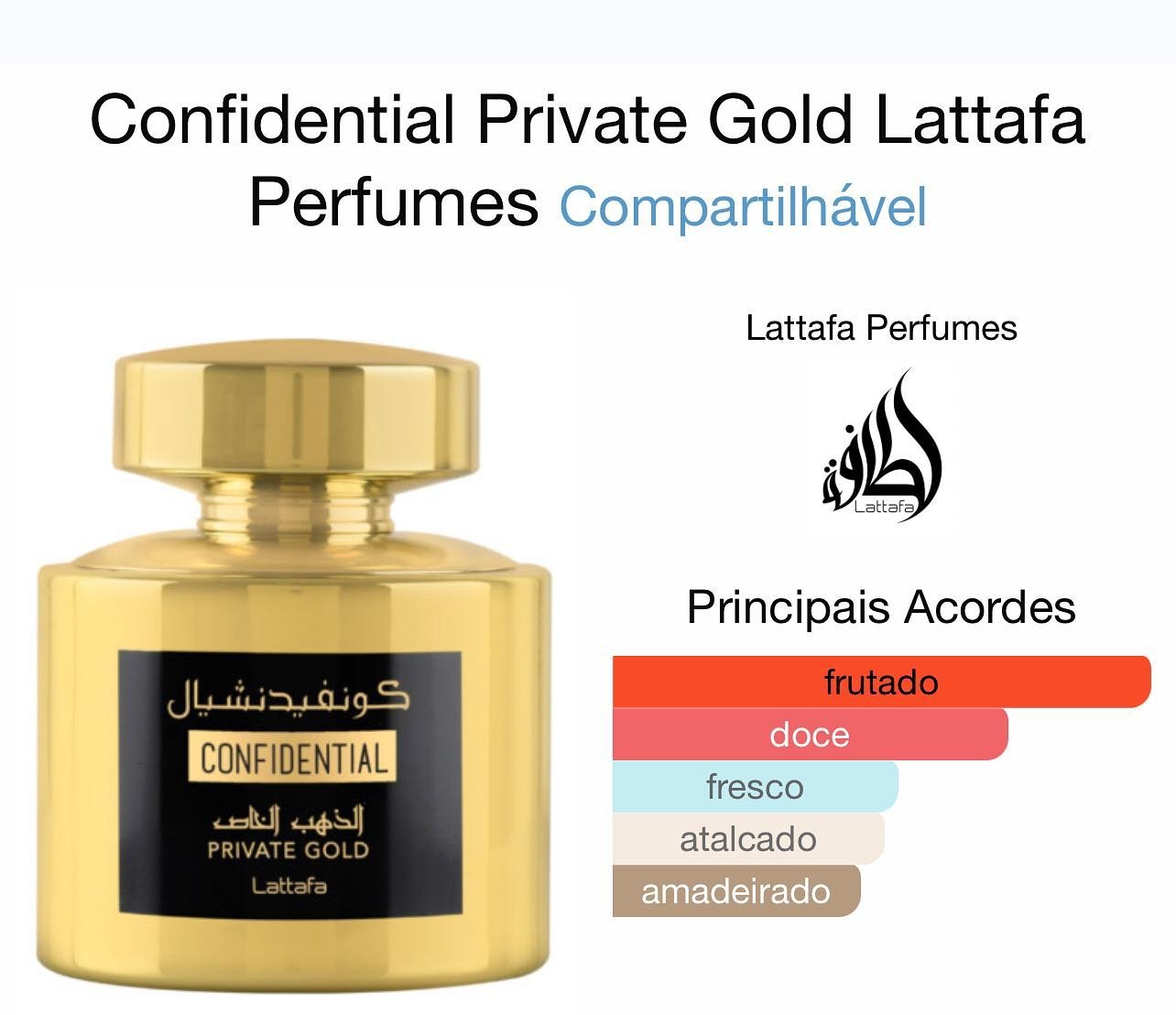 Perfume Lattafa Confidential Private Gold EDP 100ml inspirado no Tiziana Terenzi Kirkè