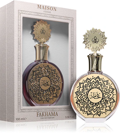 Frasco do perfume árabe oriental doce Maison Asrar Fakhama