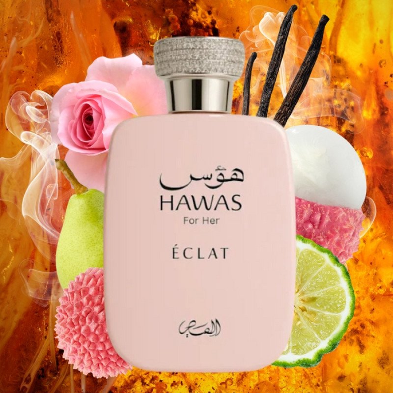 Ingredientes premium e inspiração do perfume de nicho Rasasi Hawas Eclat
