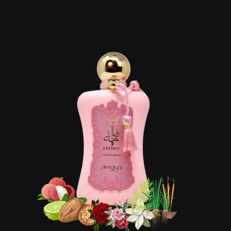 Ingredientes premium e inspiração do perfume de nicho Zimaya Fatima Pink
