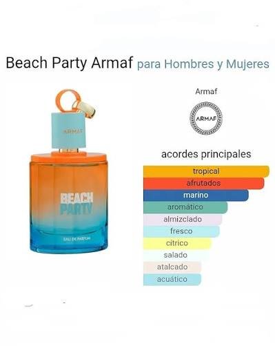 Pirâmide olfativa com notas de goiaba e toranja do Armaf Beach Party