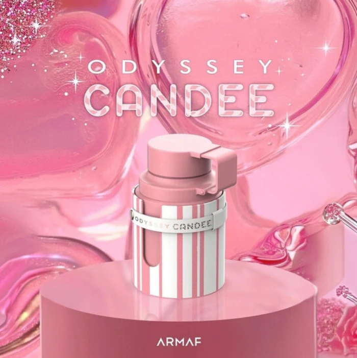 Detalhes do frasco e pulverizador do perfume Armaf Odyssey Candee