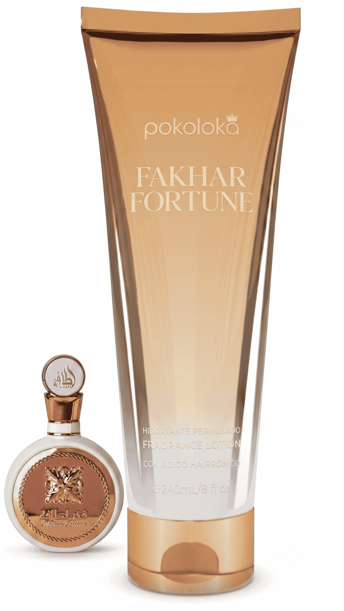 Hidratante Perfumado Luxury Fakhar Fortune Pokoloka, Inspirado na exuberante fragrância Fakhar Rose, da Lattafa Perfumes