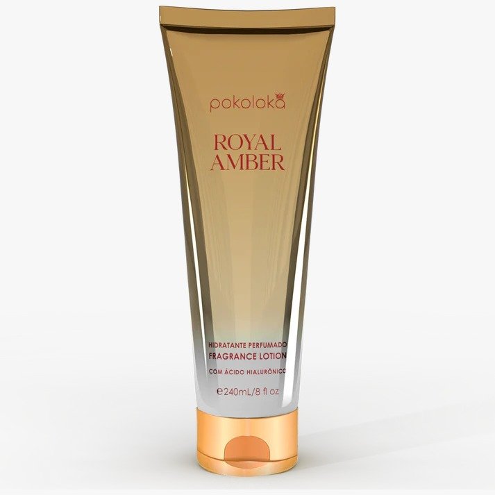 Embalagem do Hidratante Perfumado Luxury Royal Amber Pokoloka 240ml