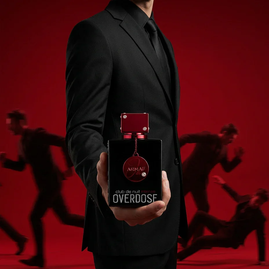 Perfume masculino Armaf Club de Nuit Overdose num ambiente de toucador