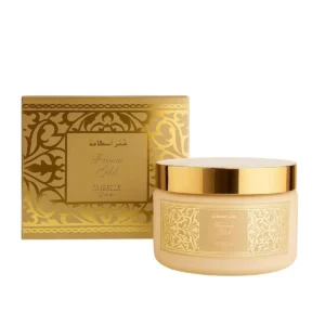 Embalagem do Creme Hidratante Corporal Fakhar Gold Isabelle La Belle 200g
