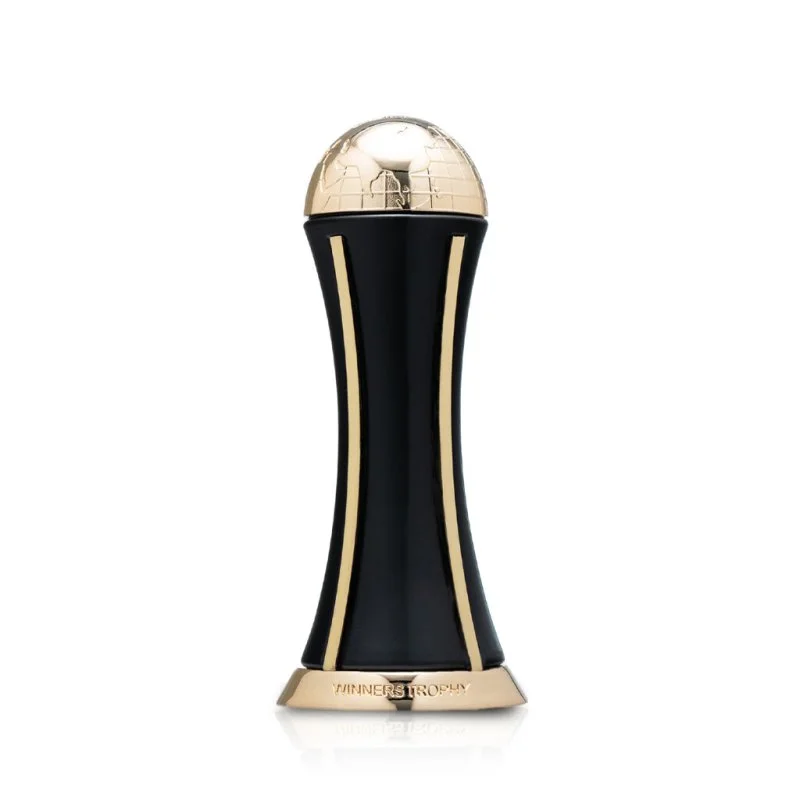 Detalhes do frasco troféu dourado e embalagem do Winners Trophy Gold