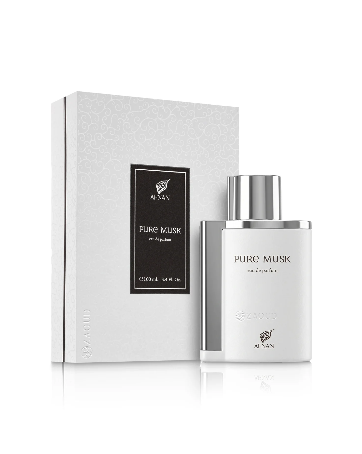 Frasco do perfume unissexo Afnan Pure Musk Eau de Parfum de 100ml