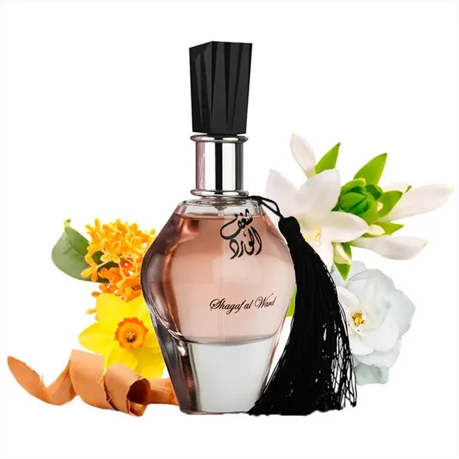 Ingredientes florais nobres inspiradores do perfume árabe Shagaf Al Ward