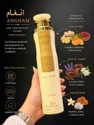 Ingredientes gourmand e inspiração do ambientador Lattafa Angham