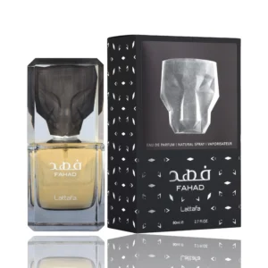 Frasco do perfume masculino Lattafa Fahad Eau de Parfum de 100ml