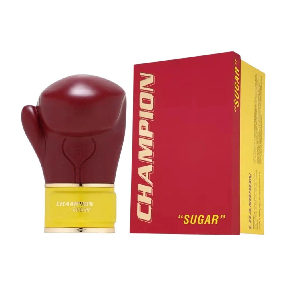 Fragrance World Champion Sugar – frasco e caixa