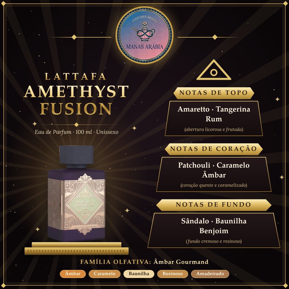 Lattafa Bade'e Al Oud Amethyst Fusion – pirâmide olfativa e notas