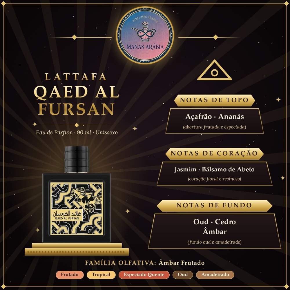 Lattafa Qaed Al Fursan – pirâmide olfativa e notas