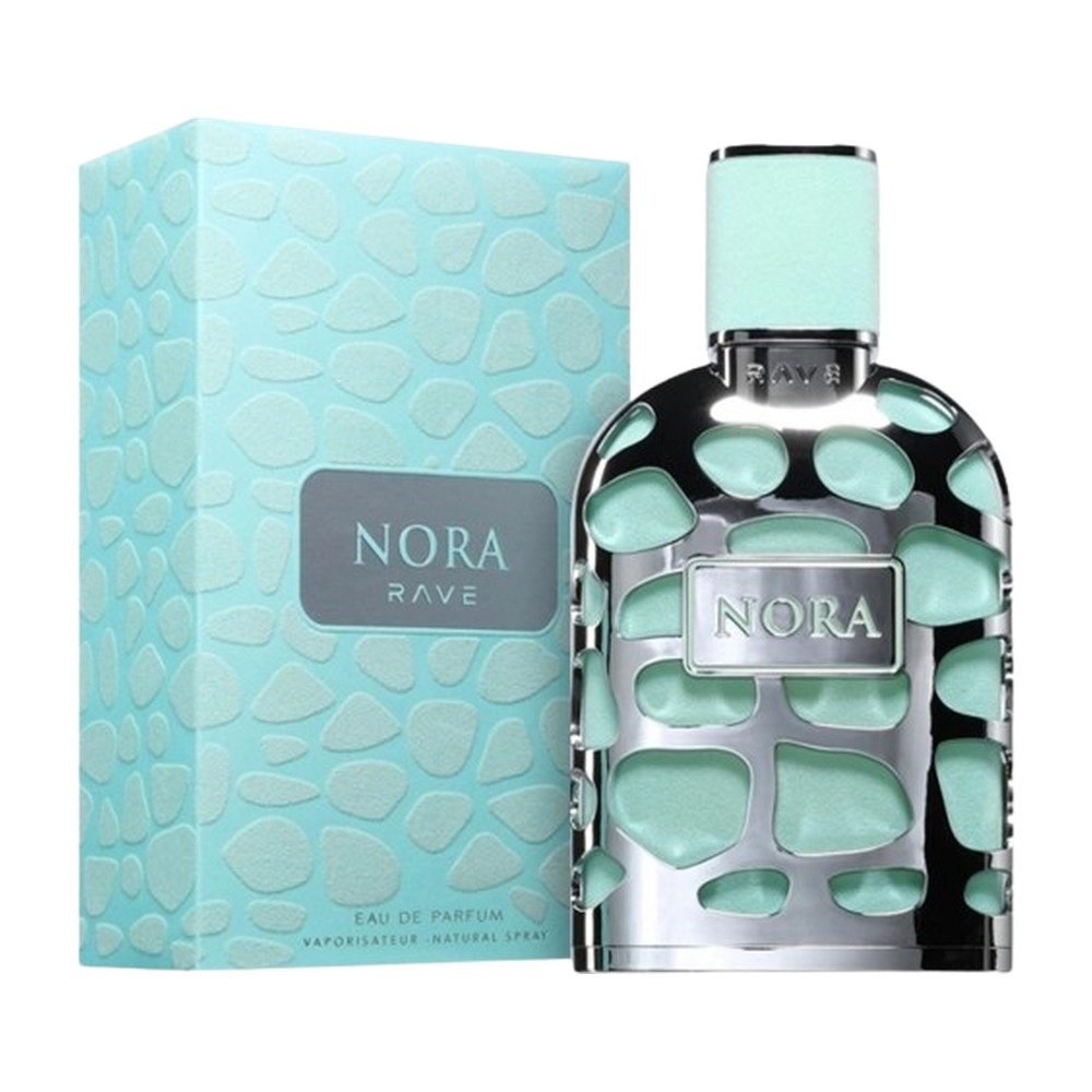 Lattafa Rave Nora – frasco e caixa